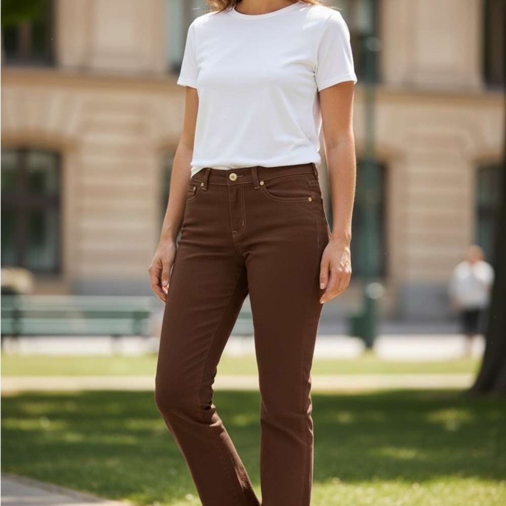 Roberto Cavalli Brown Straight Leg Jeans